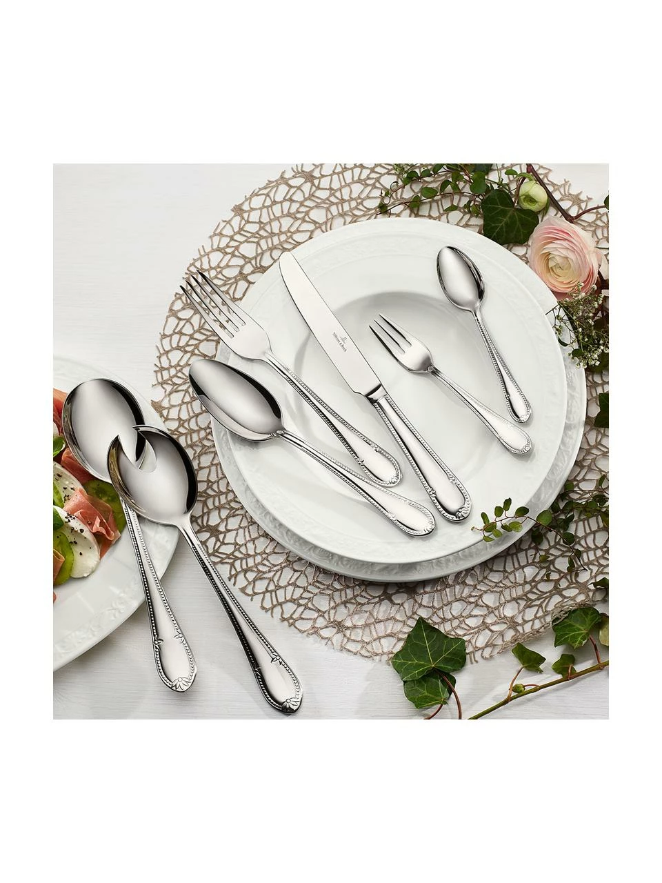 Villeroy & Boch Ménagère argentée Mademoiselle, 12 personnes (68 élém.), Lot de différentes tailles 4 Villeroy & Boch Ménagère argentée Mademoiselle, 12 personnes (68 élém.), Lot de différentes tailles – Image 2