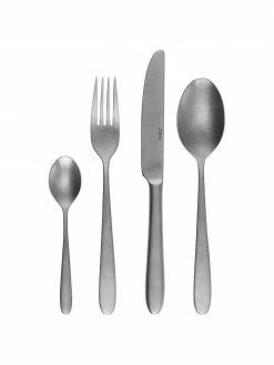 Ménagère argentée aspect Stonewash Tulip, 6 personnes (24 élém.), Lot de différentes tailles