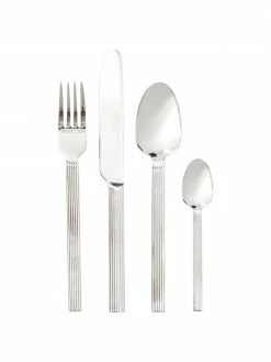 Ménagère argentée avec motif rainuré sur le manche Lexi, 6 personnes (24 élém.), 6 personnes (24 élém.)