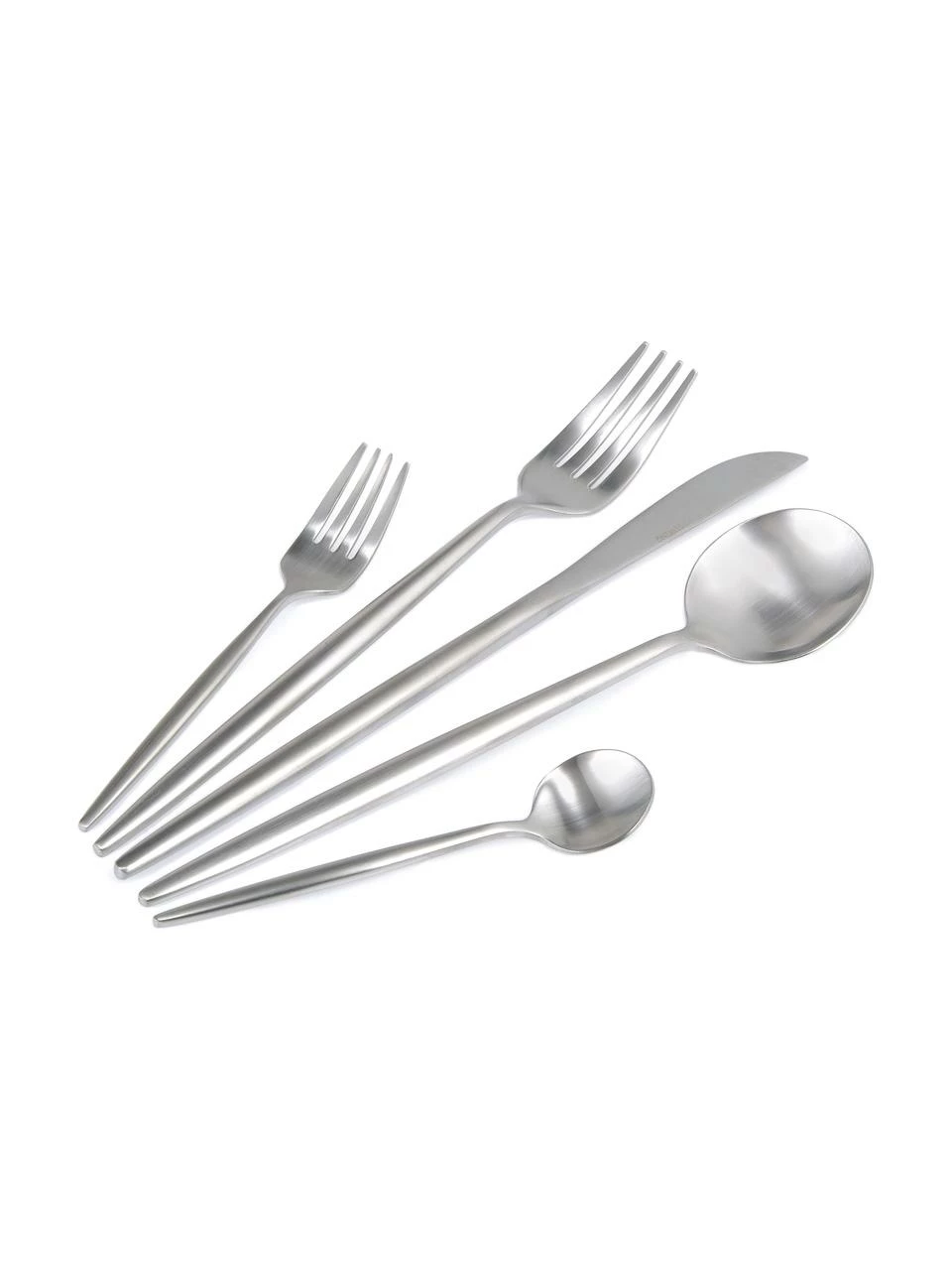 Westwing Collection Ménagère argentée brossée Shimmer, couverts de différentes tailles, 1 personne (5 élém.) 5 Westwing Collection Ménagère argentée brossée Shimmer, couverts de différentes tailles, 1 personne (5 élém.) – Image 3