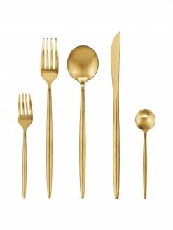 Westwing Collection Ménagère brossée mate Shimmer, couverts de différentes tailles, 1 personne (5 élém.)