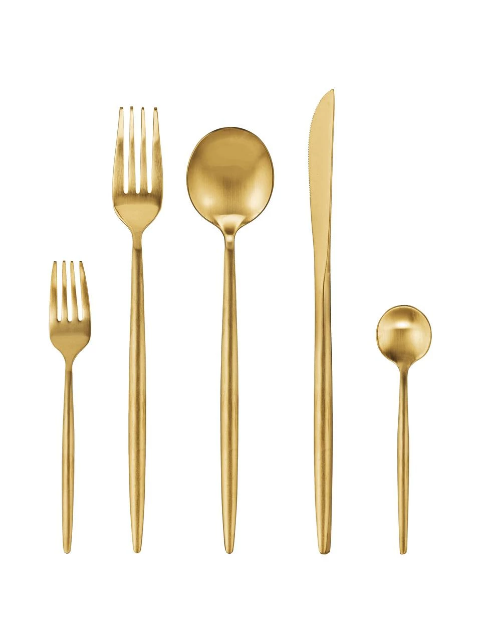 Westwing Collection Ménagère brossée mate Shimmer, couverts de différentes tailles, 1 personne (5 élém.) 3 Westwing Collection Ménagère brossée mate Shimmer, couverts de différentes tailles, 1 personne (5 élém.)