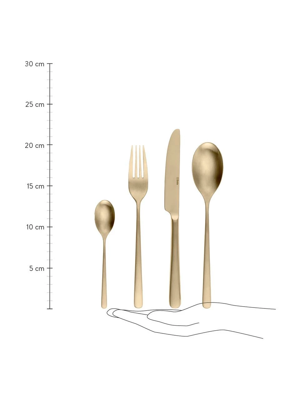 Ménagère dorée Anemone, 4 personnes (16 élém.), Lot de différentes tailles 6 Ménagère dorée Anemone, 4 personnes (16 élém.), Lot de différentes tailles – Image 4