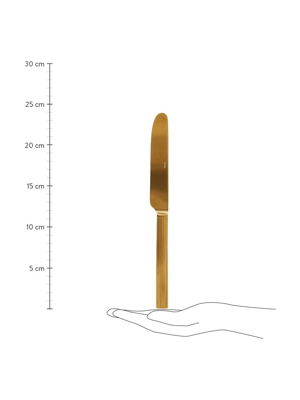 Ménagère dorée avec motif rainuré sur le manche Lexi, 6 personnes (24 élém.), 6 personnes (24 élém.) 5 Ménagère dorée avec motif rainuré sur le manche Lexi, 6 personnes (24 élém.), 6 personnes (24 élém.) – Image 3