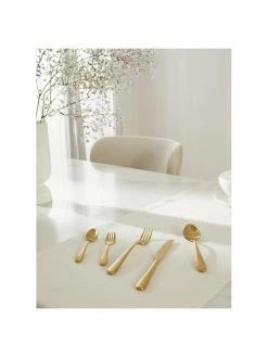 Westwing Collection M&eacute;nag&egrave;re dor&eacute;e mat bross&eacute; Francine, 4 personnes (20&nbsp;&eacute;l&eacute;m.), 4 personnes (20 élém.) -Cuisine Soldes 2022 Menagere doree mat brosse Francine 4 personnes 20 elem 2