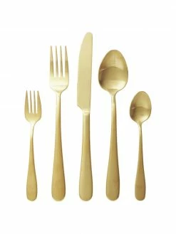 Westwing Collection Ménagère dorée mat brossé Francine, 4 personnes (20 élém.), 4 personnes (20 élém.)