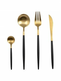 Ménagère dorée mate Faina, 6 personnes (24 élém.), Lot de différentes tailles