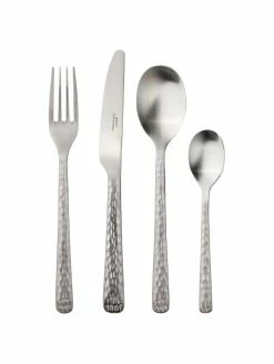 Broste Copenhagen Ménagère en argent avec manche martelée Hune, 4 personnes (16 élém.), long. 24 cm