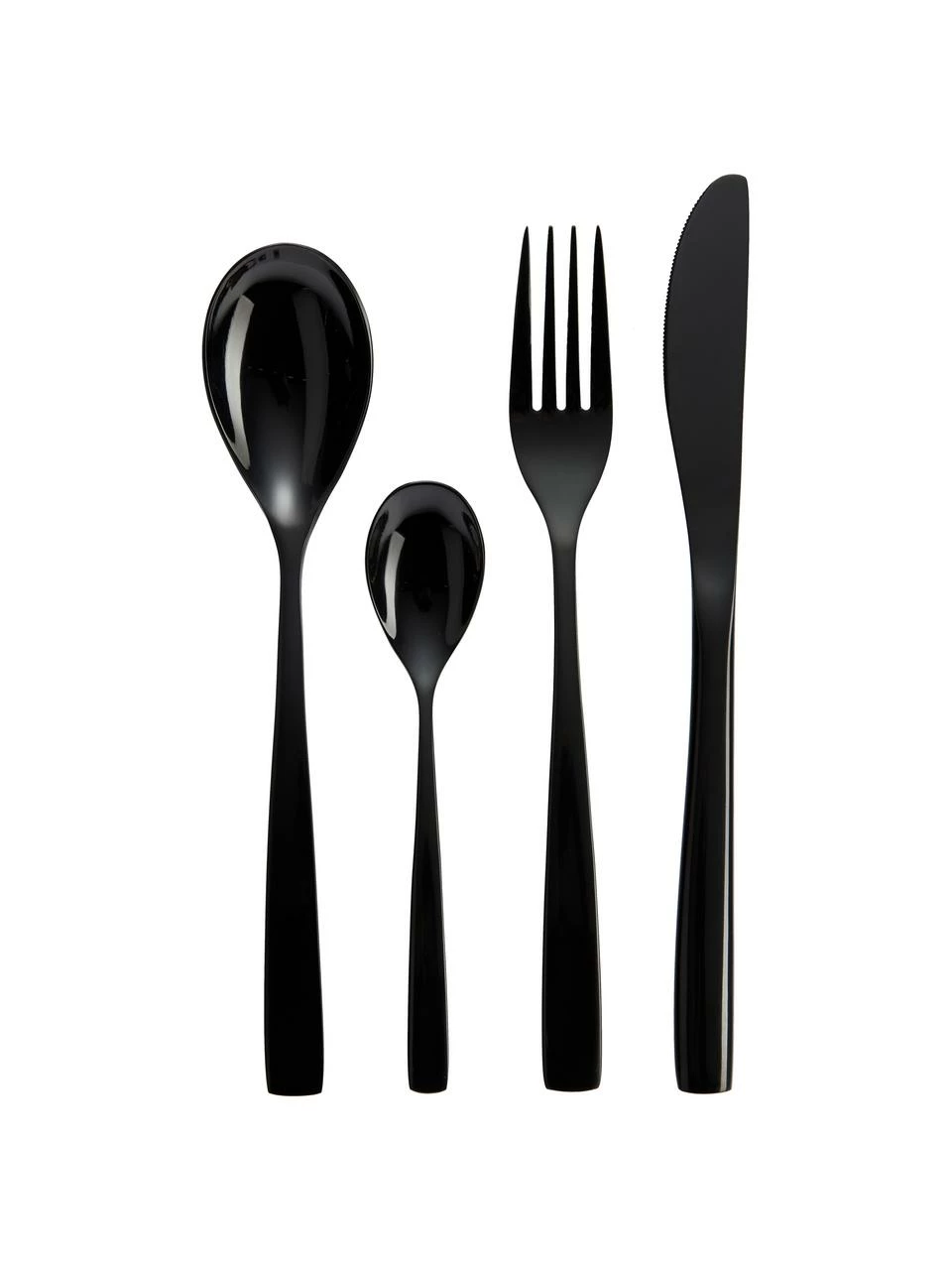 Ménagère noir brillant Shinko, 6 personnes (24 élém.), Lot de différentes tailles 3 Ménagère noir brillant Shinko, 6 personnes (24 élém.), Lot de différentes tailles