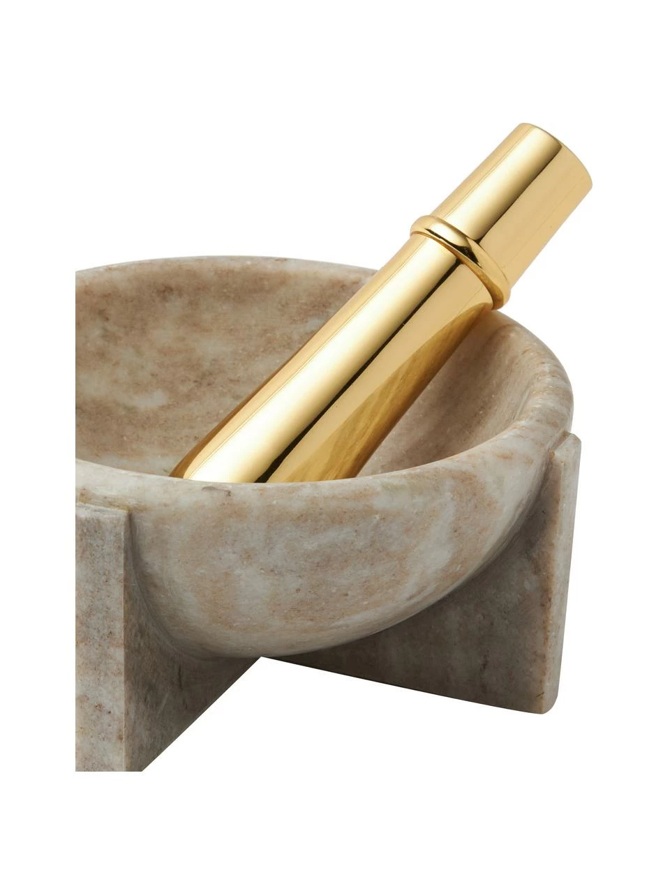 Nordal Mortier en marbre avec pilon doré Rocoto, 2 élém., Ø 17 x haut. 8 cmSeulement 1 produit disponible 8 Nordal Mortier en marbre avec pilon doré Rocoto, 2 élém., Ø 17 x haut. 8 cmSeulement 1 produit disponible – Image 6