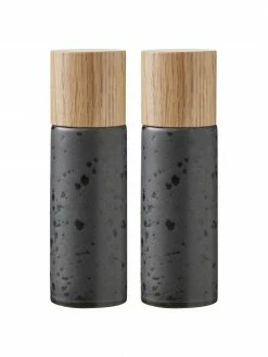 Bitz Moulin à sel et poivre faïence Bizz, 2 élém., Ø 5 x haut. 17 cm