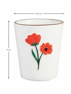 &k amsterdam Mug blanc à décor floral Wildflower, 4 élém., Ø 8 x haut. 9 cm, 225 ml -Cuisine Soldes 2022 Mug blanc a decor floral Wildflower 4 elem 2