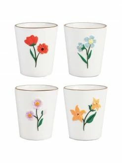 Cuisine Soldes 2022 16 &k amsterdam Mug blanc à décor floral Wildflower, 4 élém., Ø 8 x haut. 9 cm, 225 ml