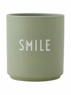 Design Letters Mug design en porcelaine Favourite avec lettrage SMILE, Ø 8 cm x haut. 9 cm, 250 ml