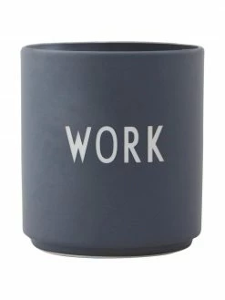 Design Letters Mug design en porcelaine Favourite avec lettrage WORK, Ø 8 cm x haut. 9 cm, 250 ml