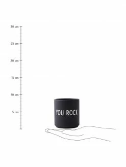 Design Letters Mug design en porcelaine noir Favourite YOU ROCK, Ø 8 cm x haut. 9 cm, 250 ml -Cuisine Soldes 2022 Mug design en porcelaine noir Favourite YOU ROCK 2