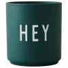 Design Letters Mug design en porcelaine vert Favourite HEY, Ø 8 cm x haut. 9 cm, 250 ml