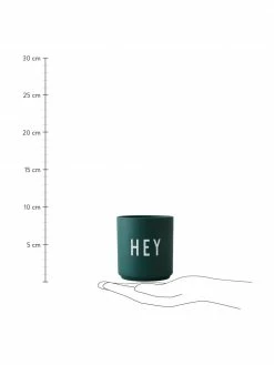 Design Letters Mug design en porcelaine vert Favourite HEY, Ø 8 cm x haut. 9 cm, 250 ml -Cuisine Soldes 2022 Mug design en porcelaine vert Favourite HEY 2