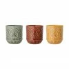 Bloomingville Mug fait main design marocain Rani, lot de 3, Ø 8 x haut. 9 cm, 200 ml