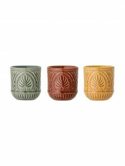 Bloomingville Mug fait main design marocain Rani, lot de 3, Ø 8 x haut. 9 cm, 200 ml