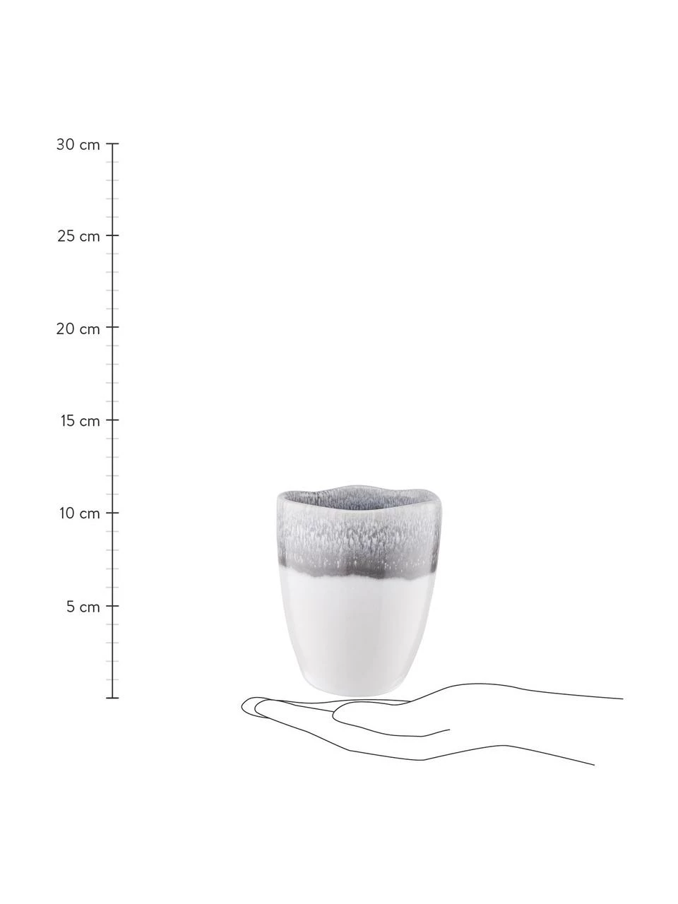 Mug gris avec dégradé fait main Atlantis, 4 pièces, Ø 9 x haut. 11 cm, 300 mlDisponibilité limitée 4 Mug gris avec dégradé fait main Atlantis, 4 pièces, Ø 9 x haut. 11 cm, 300 mlDisponibilité limitée – Image 2