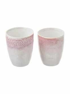Westwing Collection Mug porcelaine rose Amalia, 2 pièces, Ø 10 x haut. 11 cm, 430 ml