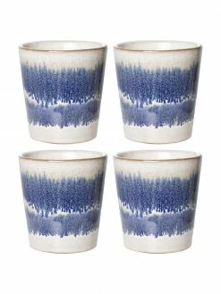 HKliving Mug rétro fait main 70's, 4 pièces, Ø 8 x haut. 8 cm, 180 ml