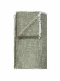 Nappe coton avec franges Ivory, Pour 6 à 10 pers. (larg. 145 x long. 250 cm)