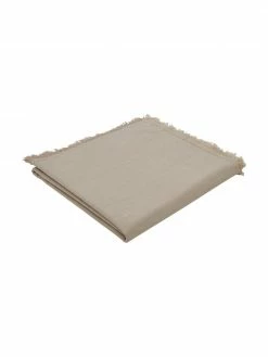 Nappe coton beige Henley, Pour 4 à 6 pers. (larg. 145 x long. 200 cm)