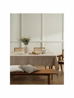 Nappe en lin beige Olga, Pour 4 à 6 pers. (larg. 145 x long. 200 cm) -Cuisine Soldes 2022 Nappe en lin beige Olga 2