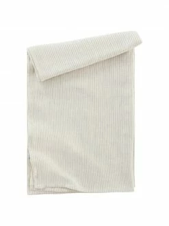 Nappe en lin beige/blanc crème Alina, Pour 6 à 10 pers. (larg. 145 x long. 250 cm)