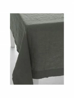 Nappe pur lin vert Duk, Pour 6 à 10 pers. (larg. 135 x long. 250 cm) -Cuisine Soldes 2022 Nappe pur lin vert Duk 2