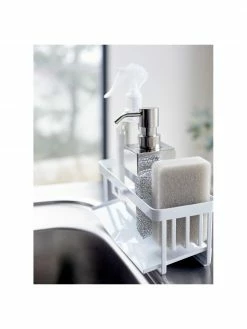 Yamazaki Organisateur d'évier blanc Tower, larg. 25 x long. 10 cm -Cuisine Soldes 2022 Organisateur devier blanc Tower 3