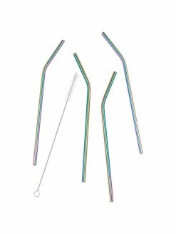 Westwing Collection Paille multicolore avec brosse Shine, 4 pièces, Long. 23 cm -Cuisine Soldes 2022 Paille multicolore avec brosse Shine 4 pieces 5