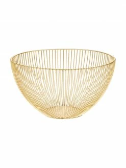 Panier de rangement doré Conic, Ø 25 x haut. 14 cm
