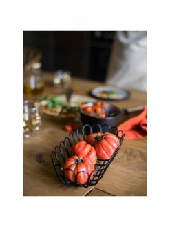 Andrea House Panier de rangement ovale en métal noir Merli, larg. 29 x haut. 19 cm -Cuisine Soldes 2022 Panier de rangement ovale en metal noir Merli 3