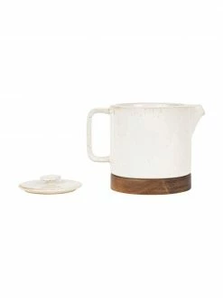 Sema Petite théière blanche avec socle en bois Nordika, 700 ml, 700 mlDisponibilité limitée -Cuisine Soldes 2022 Petite theiere blanche avec socle en bois Nordika 700 ml 3