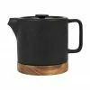 Sema Petite théière noire avec socle en bois Nordika, 700 ml, 700 ml -Cuisine Soldes 2022 Petite theiere noire avec socle en bois Nordika 700 ml