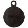 Bloomingville Planche à découper en bois noir Hola, Ø 36 cm, larg. 36 x long. 46 cm -Cuisine Soldes 2022 Planche a decouper en bois noir Hola O 36 cm