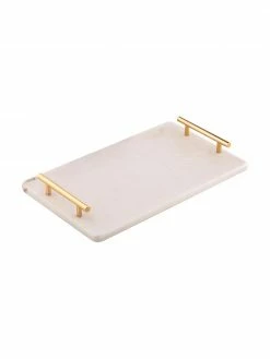 Ladelle Plat de service marbre blanc Emerson, 40 x 24 cm, long. 40 x larg. 24 cm
