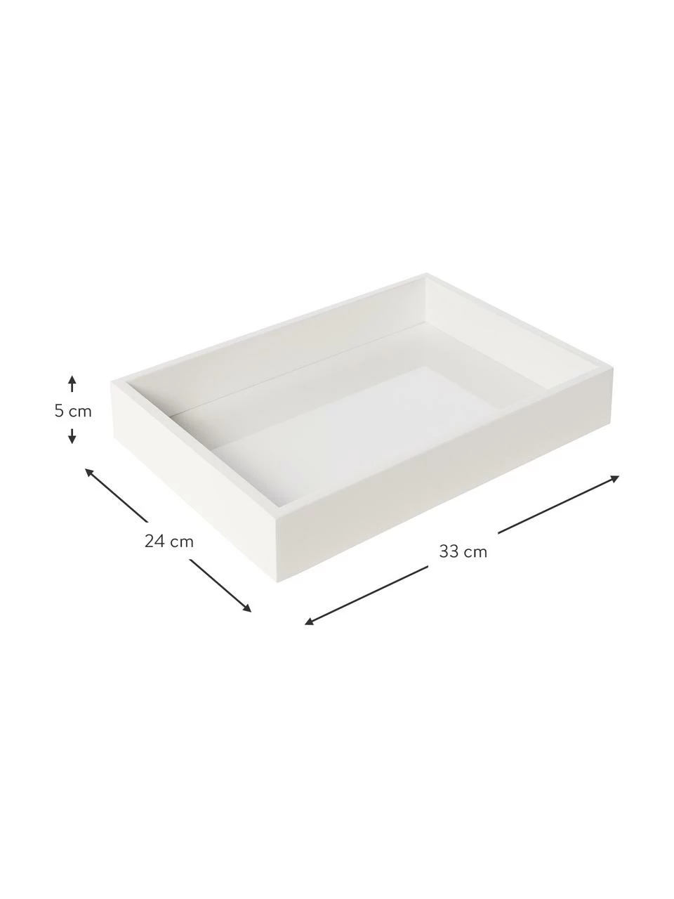 Westwing Collection Plateau blanc brillant Hayley, larg. 33 x prof. 24 cm 4 Westwing Collection Plateau blanc brillant Hayley, larg. 33 x prof. 24 cm – Image 3