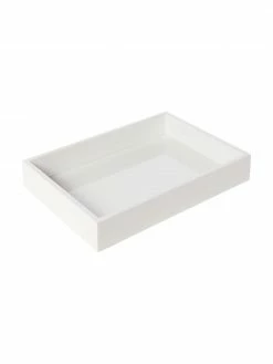 Westwing Collection Plateau blanc brillant Hayley, larg. 33 x prof. 24 cm