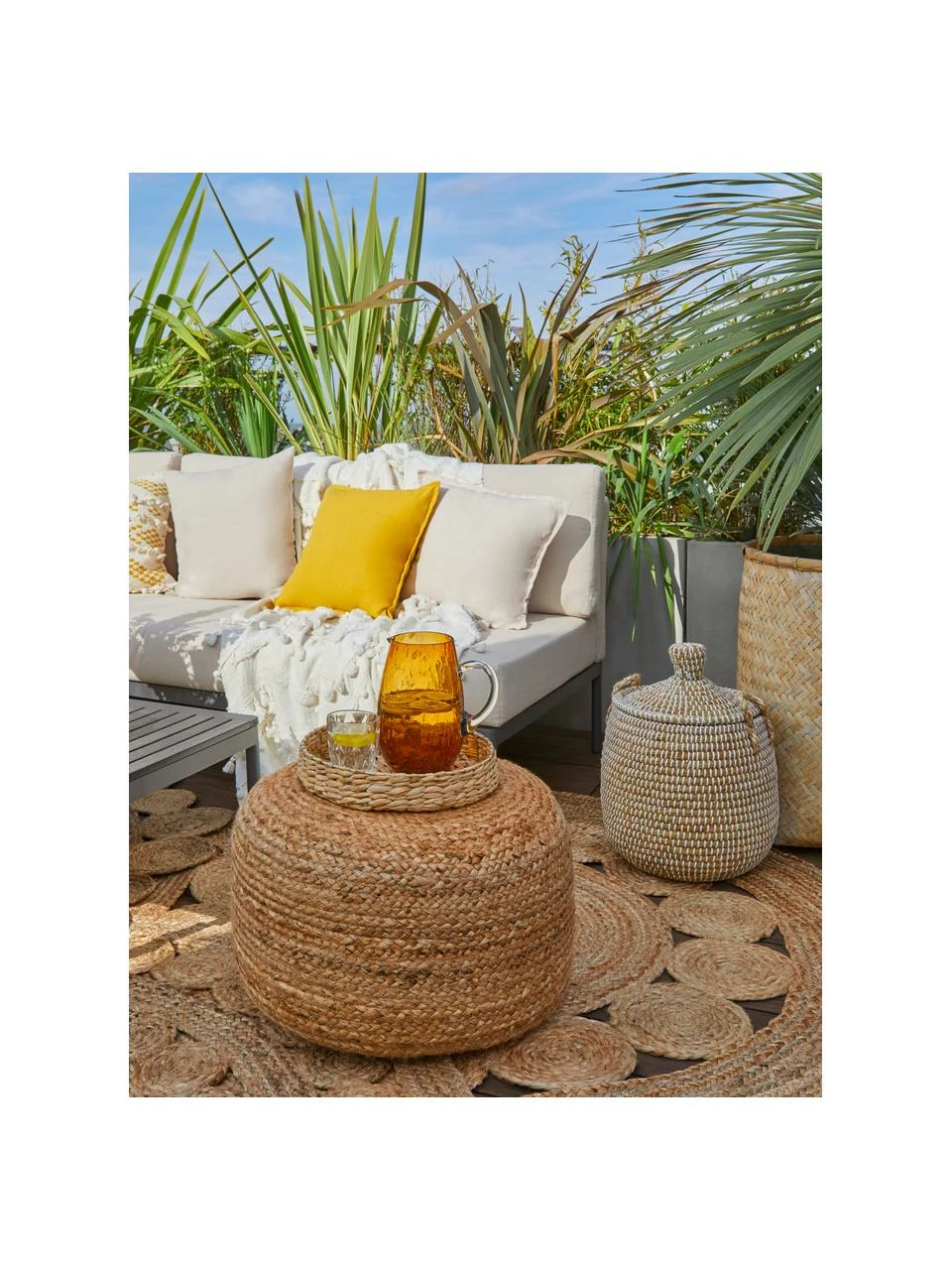 Plateau décoratif en jonc de mer Paola, 2 élém., Ø 30 cm, Lot de différentes tailles 5 Plateau décoratif en jonc de mer Paola, 2 élém., Ø 30 cm, Lot de différentes tailles – Image 3