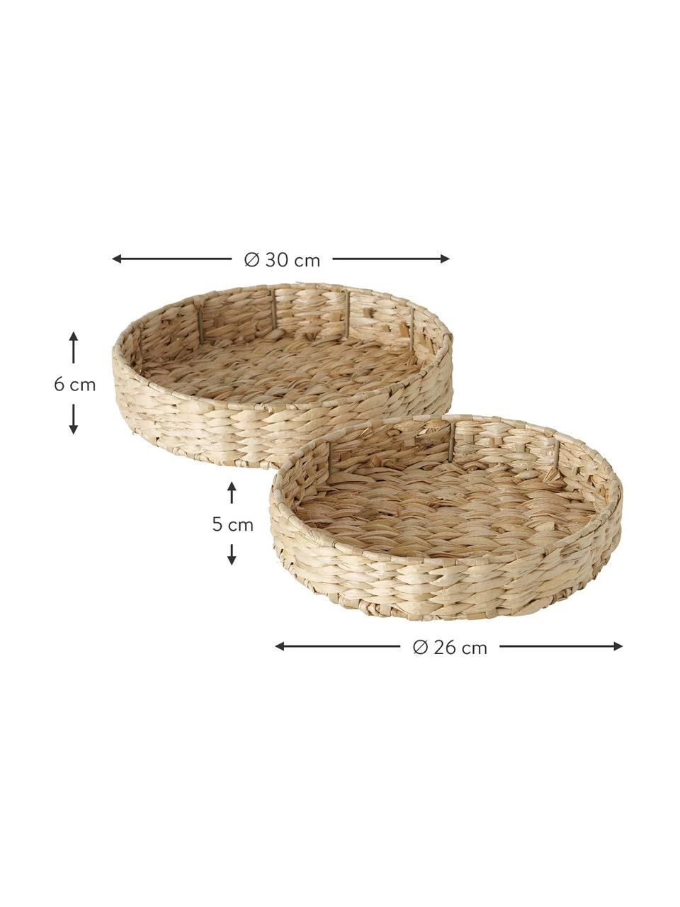 Plateau décoratif en jonc de mer Paola, 2 élém., Ø 30 cm, Lot de différentes tailles 7 Plateau décoratif en jonc de mer Paola, 2 élém., Ø 30 cm, Lot de différentes tailles – Image 5