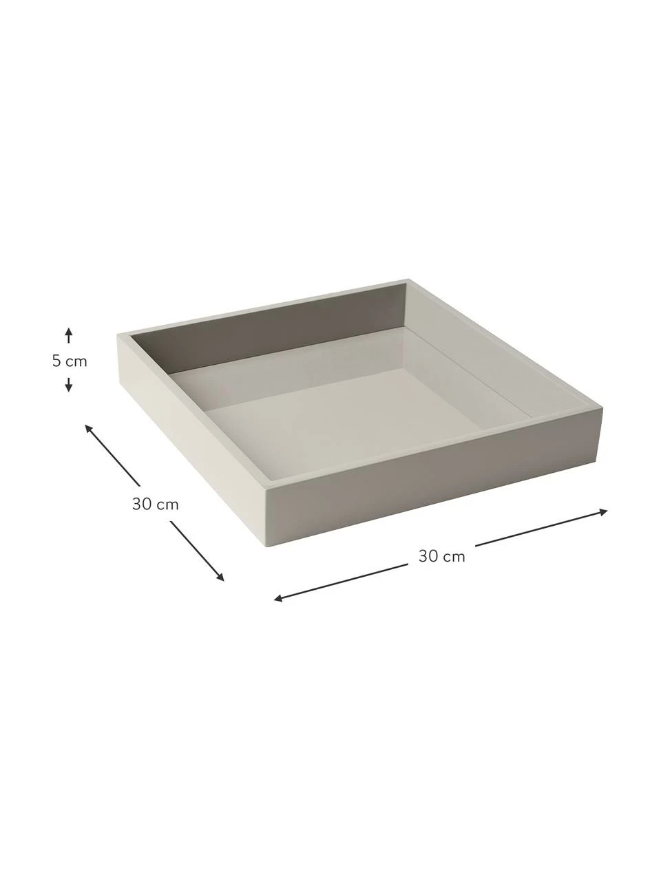 Westwing Collection Plateau gris brillant Hayley, larg. 30 x prof. 30 cm 4 Westwing Collection Plateau gris brillant Hayley, larg. 30 x prof. 30 cm – Image 2