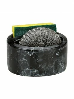 Andrea House Porte-éponge aspect marbre Bubble, 3 élém., Ø 14 x haut. 11 cm