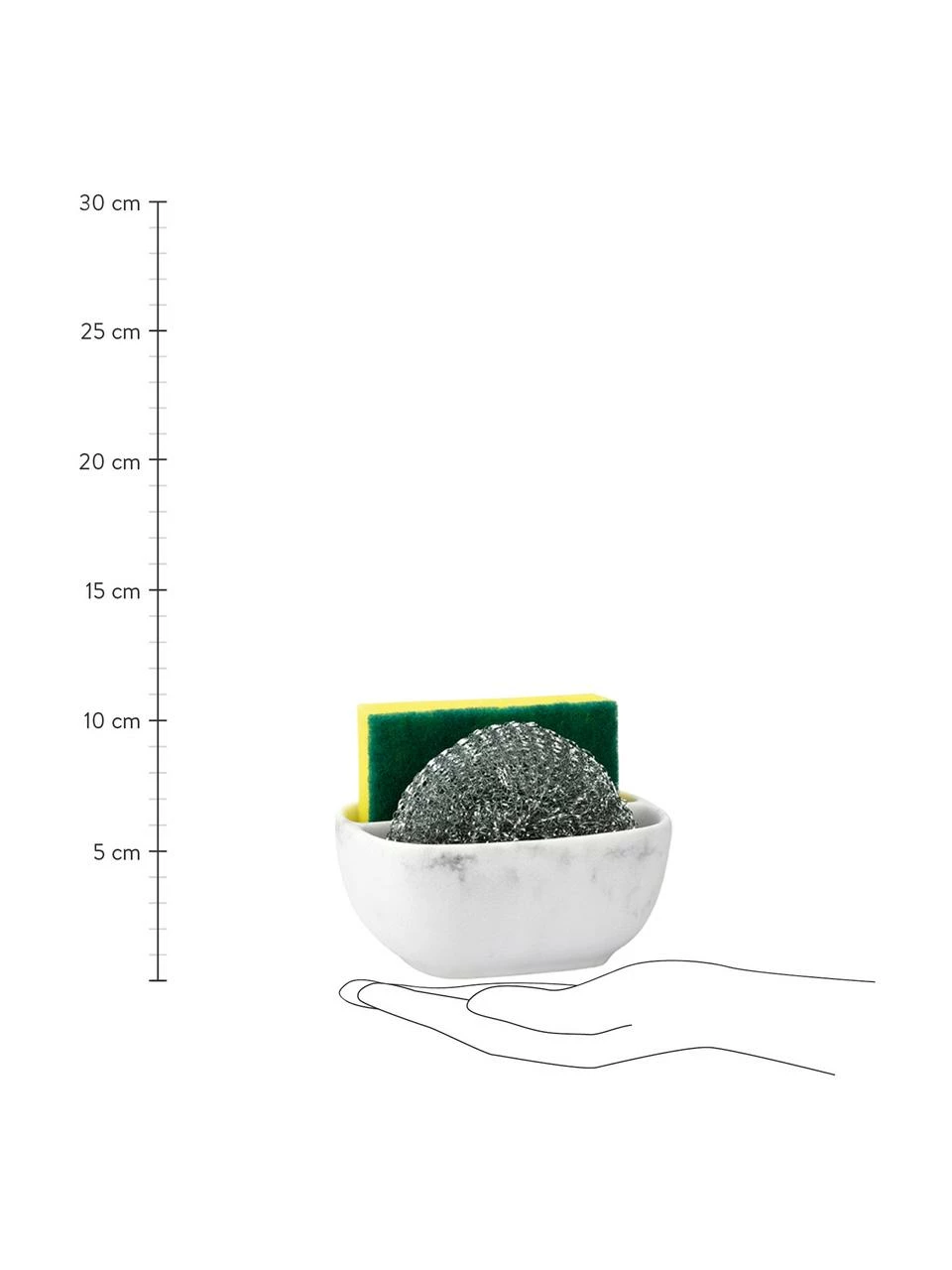 Andrea House Porte-éponge blanc Galia, 3 élém., larg. 13 x haut. 6 cm 5 Andrea House Porte-éponge blanc Galia, 3 élém., larg. 13 x haut. 6 cm – Image 3