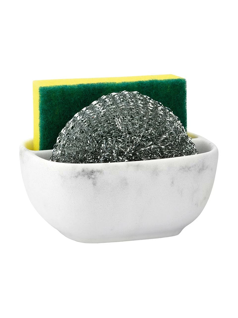 Andrea House Porte-éponge blanc Galia, 3 élém., larg. 13 x haut. 6 cm 3 Andrea House Porte-éponge blanc Galia, 3 élém., larg. 13 x haut. 6 cm