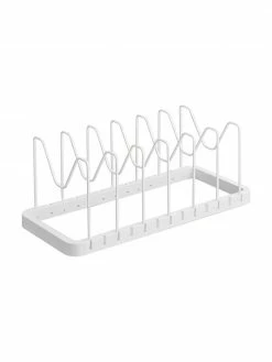 Yamazaki Porte-ustensiles de cuisine extensible blanc Tower, larg. 45-82 x haut. 18 cm