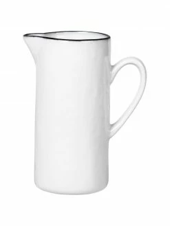 Broste Copenhagen Pot à lait porcelaine avec bord noir Salt, 400 ml, Ø 6 x haut. 12 cm, 400 ml